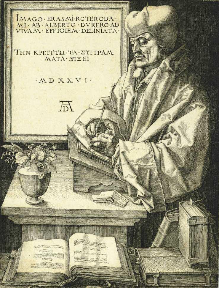 rotterdami Erasmus. Luther 1516-ban lépett kapcsolatba Erasmusszal: Spalatin fejedelmi titkáron keresztül üzent a Római levél értelmezése kapcsán, később pedig már közvetlenül leveleztek egymással.