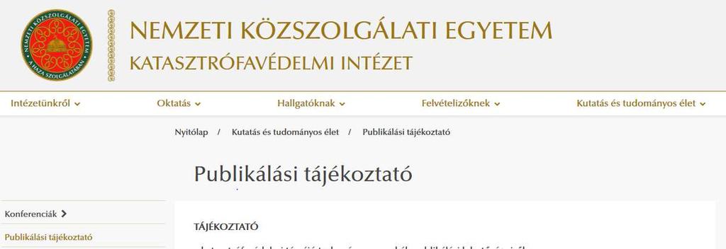 NKE KVI honlapja https://kvi.uni-nke.