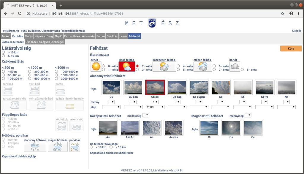 Profi MET-ÉSZ MET-ÉSZ felület profi észlelésekhez