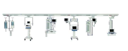 04 Dräger VarioLux Kapcsolódó Termékek Ponta tartókarrendszer MT-466-2008 A különféle hosszúságú tartók, oszloptípusok és