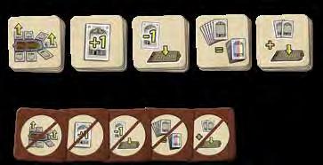 4 pontjelölő színenként 1 (piros, kék, sárga és zöld) 70 homlokzatkártya (továbbiakban csak kártya) 1 játékvége