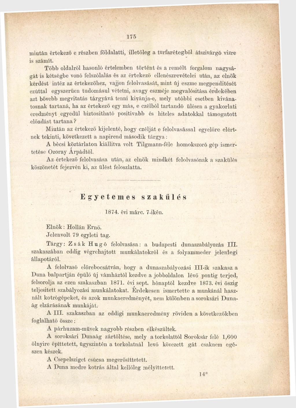 175 miután értekező e részben földalatti, illetőleg a turfarétegből átszivárgó vizre is számít.