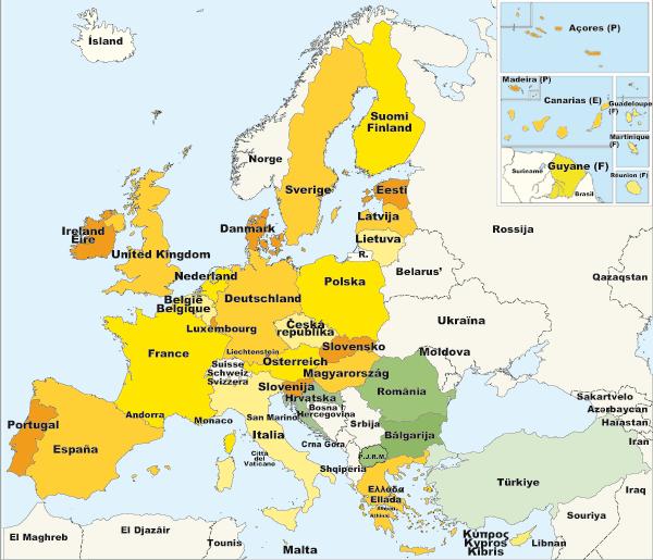 B. Un tiriad lakaet da dalvezout a-drugarez d an tuoù mat. A) Un tiriad digor àr Europa hag er bed E men emañ Frañs en tiriad europat?