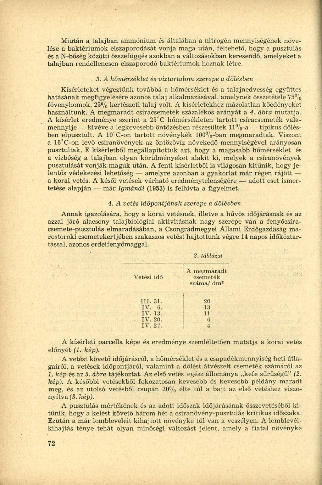 Miután a talajban ammónium és általában a nitrogén mennyiségének növelése a baktériumok elszaporodását vonja maga után, feltehető, hogy a pusztulás és a N-bőség közötti összefüggés azokban a