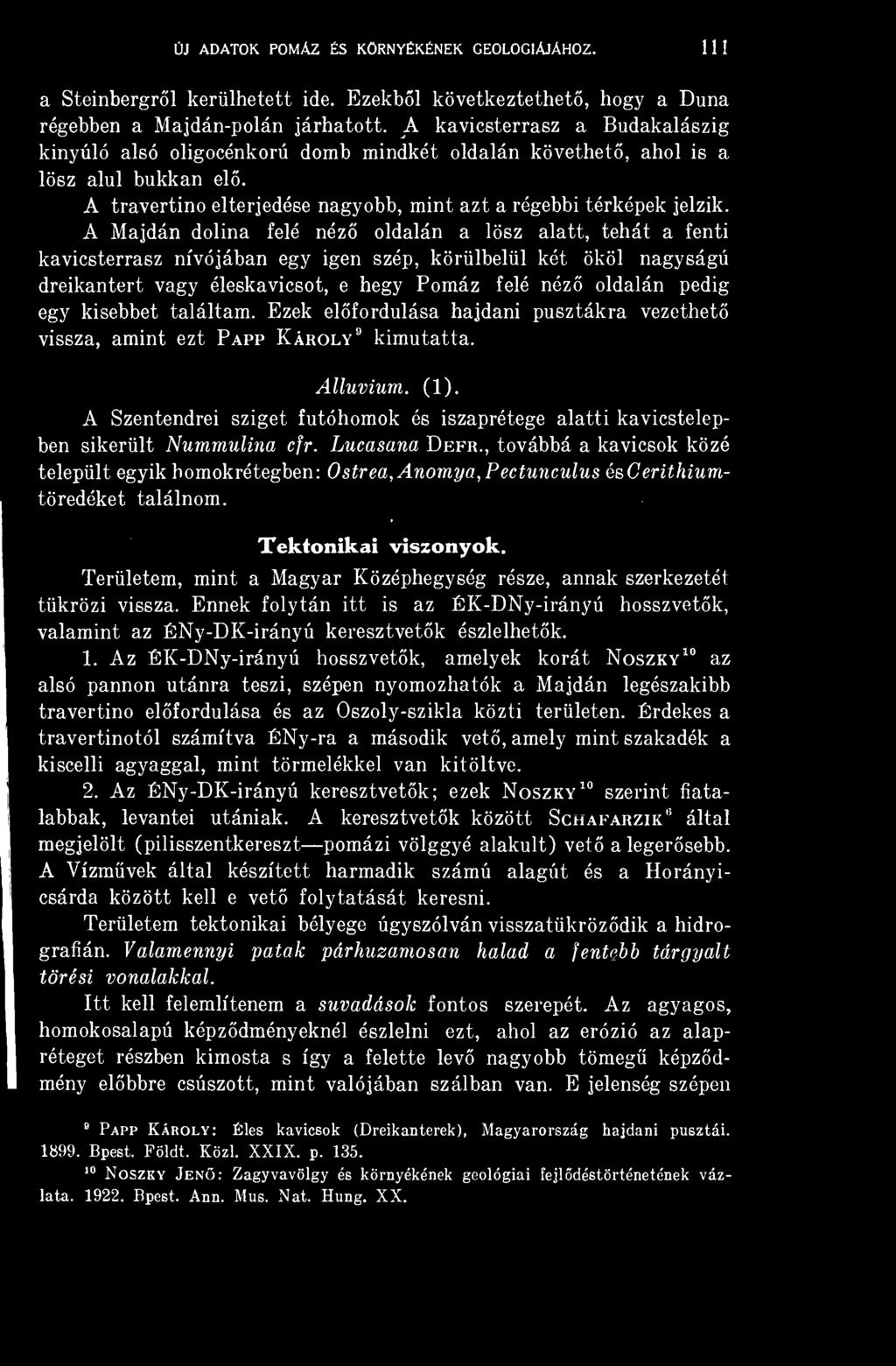 A Majdán dolina felé néz oldalán a lösz alatt, tehát a fenti kavicsterrasz nívójában egy igen szép, körülbelül két ököl nagyságú dreikantert vagy éleskavicsot, e hegy Pomáz felé néz oldalán pedig egy