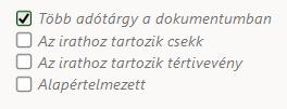 Az iratsablon beállítások által kínált lehetőségek nagyvonalakban megegyeznek az új iratsablon létrehozásakor megjelenő felület és az ott található struktúra elemeivel.