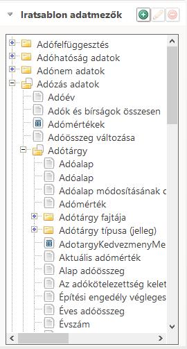 Az adatmezőre duplán kattintva a program arra a helyre szúrja be a kiválasztott mezőt, ahol a szerkesztőfelület tartalom blokkjában a kurzor található.