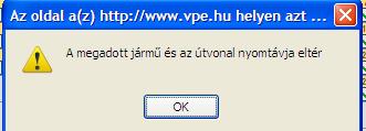 Az útvonaltervezés során figyelembe kell venni, hogy menetvonal csak azonos nyomtávon rendelhető. Amennyiben a megadott útvonalon nyomtávváltás válna szükségessé, a program hibaüzenetet ad.
