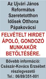 06-70/639-9920 (JOBmotive Kft.) 88 éves édesanyám mellé keresek gondozónőt Pápára, 24 órában 2 hetes váltásban.