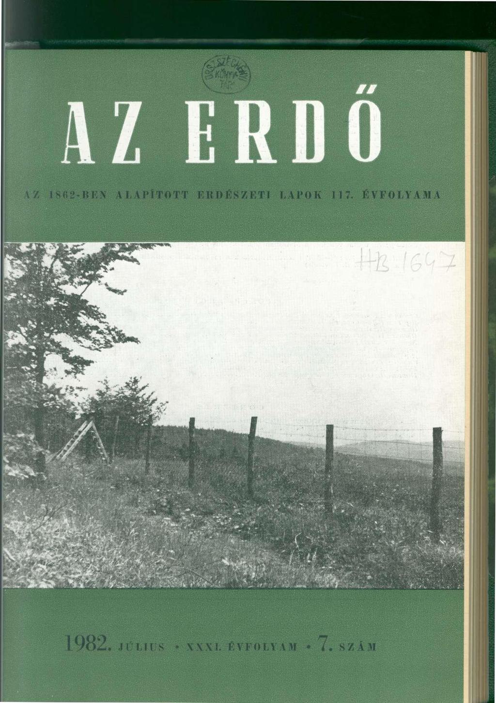 AZERDO Z 1 862-BEN ALAPÍTOTT ERDÉSZETI LAPOK 117.