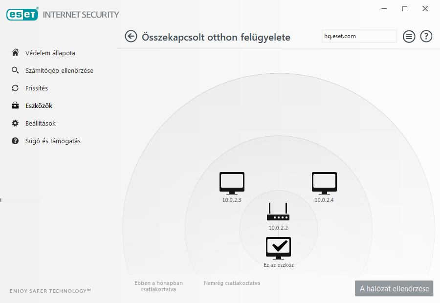 Az ellenőrzés befejezésekor megjelenik egy értesítés a készülékre vonatkozó alapadatokra mutató hivatkozással, illetve lista- vagy szonárnézetben duplán a gyanús eszközre kattinthat.