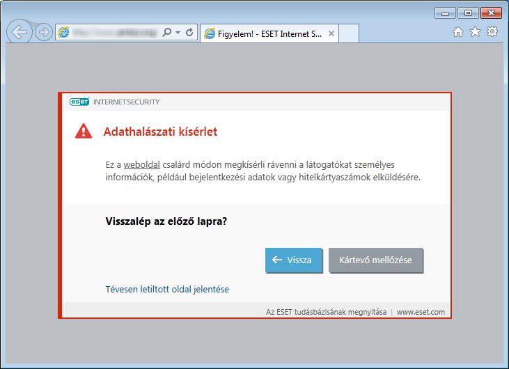 Megjegyzés Az engedélyezőlistán szereplő lehetséges adathalász webhelyek alapértelmezés szerint néhány óra múlva lejárnak.