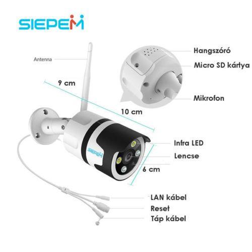 SIEPEM S6265F-WR2 és S6266F-WBR Használati utasítás A kamera bekötése: Helyezze be a micro SD