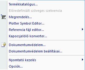 Eszközök menü Termék-katalógus... A Termék-katalógus ablak megnyitásával például új jelölőtípust fűzhet az aktuális projekthez. Előredefiniált szöveges szekvencia.