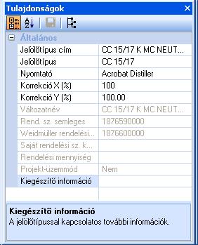 Jelölő-tulajdonságok A jelölő-tulajdonságok akkor jelennek meg, ha a projekt-böngészőben a jelölő nevére kattint.