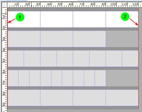 Vágójelek elhelyezése Végtelenített anyaghoz nyomtatóra történő nyomtatásához manuális vágójeleket lehet elhelyezni és eltávolítani (lásd Programfelület fejezet, THM MMP szakasz).