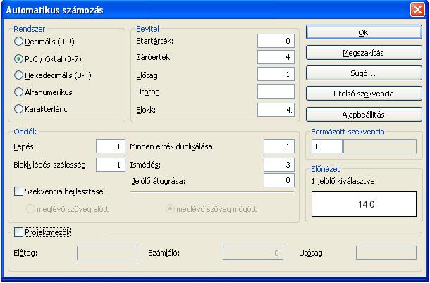 2 példa PLC felirat-formátum A 4, 5 és a 6 reléket kell feliratozni.
