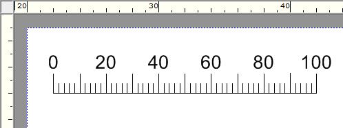 2 példa: Az ábra az alábbi tulajdonságokkal rendelkező lineáris értékfutású skálát mutat: Skálahossz 20 mm Skálanullpont balra 2 mm Skálanullpont fent 5 mm Skálamagasság 1,5