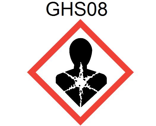 H334 Belélegezve allergiás és asztmás tüneteket, és nehéz légzést okozhat. H335 Légúti irritációt okozhat. H351 Feltehetően rákot okoz.
