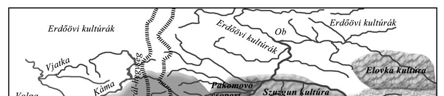 jelennek meg a hunok leletei i.e. 3. század végétől, majd az Uráltól nyugatra bukkannak fel a népes KARA-ABYZ kultúrában, ill. résztvesznek a hunok Európába vándorlásában; kb.