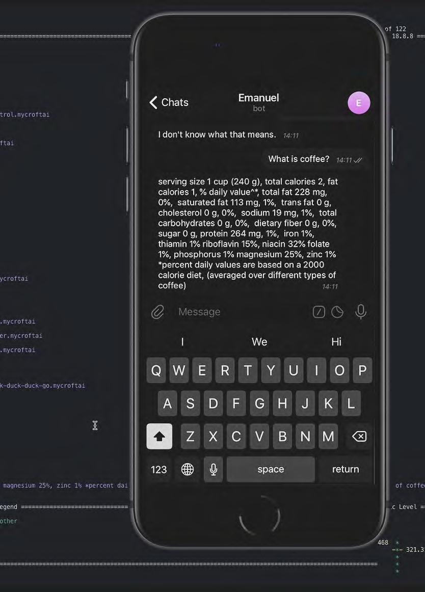 EMANUEL PROJECT speculative design concept * Emanuel chatbot based on Mycroft & WolframAlpha Emanuel is an AI assistant, that builds an infrastructure helping you to gather and manage information