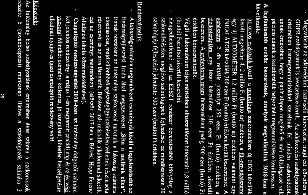 - Megvalósult az adatvédelmi tisztviselő kinevezése, majd ezt követően a GDPR szabályzatunk is bevezetésre került.