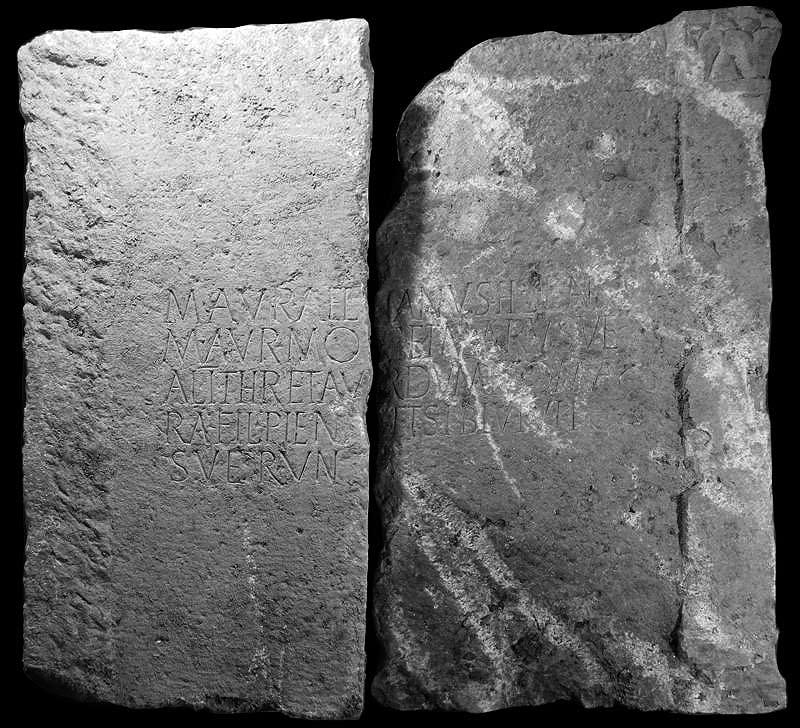 3. kép: A sírépítmény felirata Fig. 3: Inscription of the grave monument Carnuntum (ma: Bad-Deutsch Altenburg és Petronell, Ausztria) territoriumán pl.