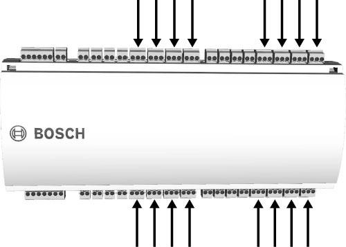 24 hu Telepítés AMC2 Extensions 4.9 Relékimenetek csatlakoztatása Zár- vagy riasztórendszerek működtetéséhez az AMC2-4R4nyolc8 C formájú relékimenettel rendelkezik.
