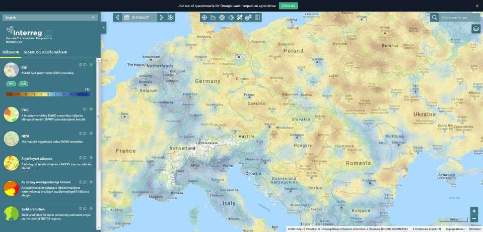 Regionális aszálymonitoring - Dridanube