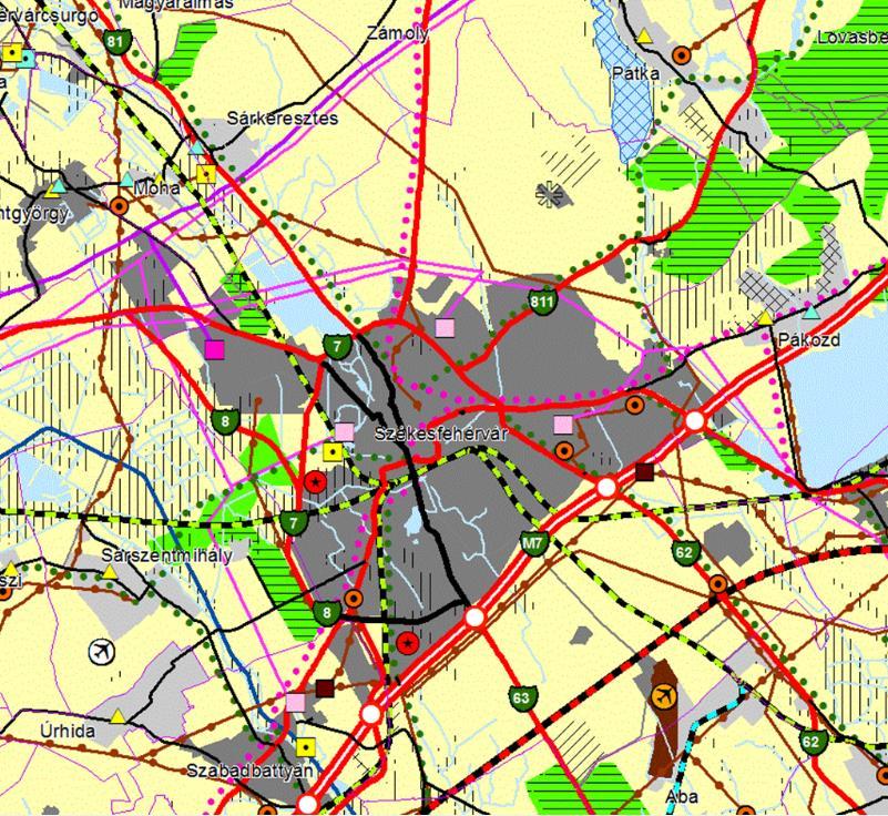 A térség e mellékletben a település közigazgatási területét és annak 25 kilométeres