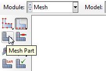 3. Végeselem háló elkészítése: A végeselem háló elkészítéséhez kattintsunk a Mesh modul