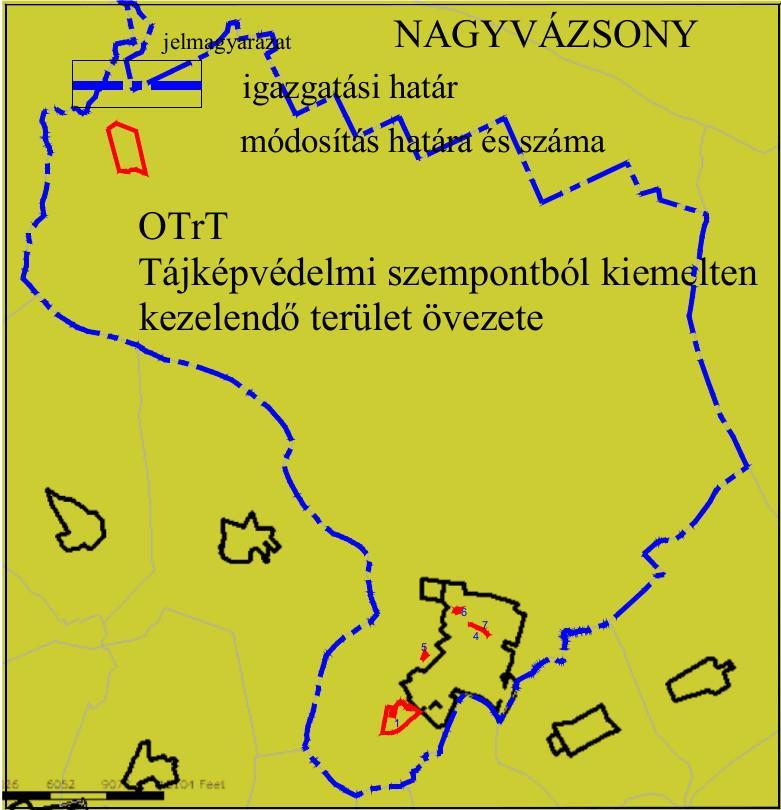 A település igazgatási területét és minden módosítás területét érinti az OTrT 3/6