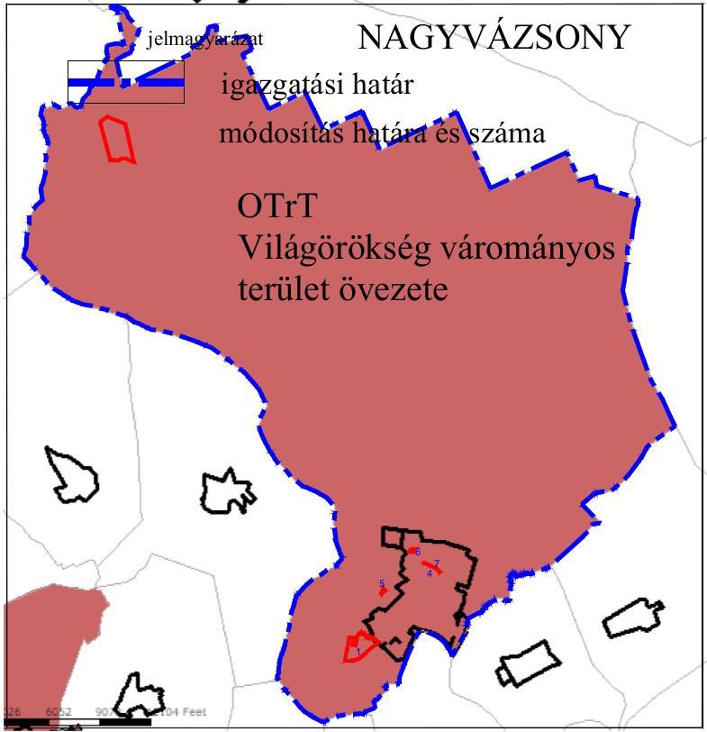 A település igazgatási területét és minden módosítás területét érinti az OTrT 3/7