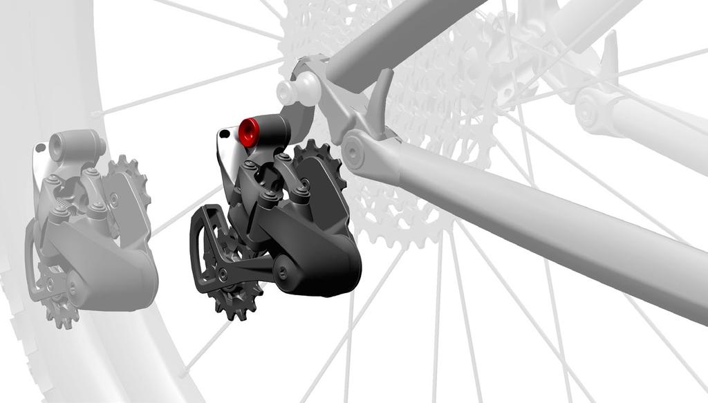B-Adjust Washer 1 5 11 N m (97 in-lb) 1 NOTICE Do not apply grease to the mounting bolt or derailleur hanger threads. Push the B-adjust washer forward when installing the derailleur.