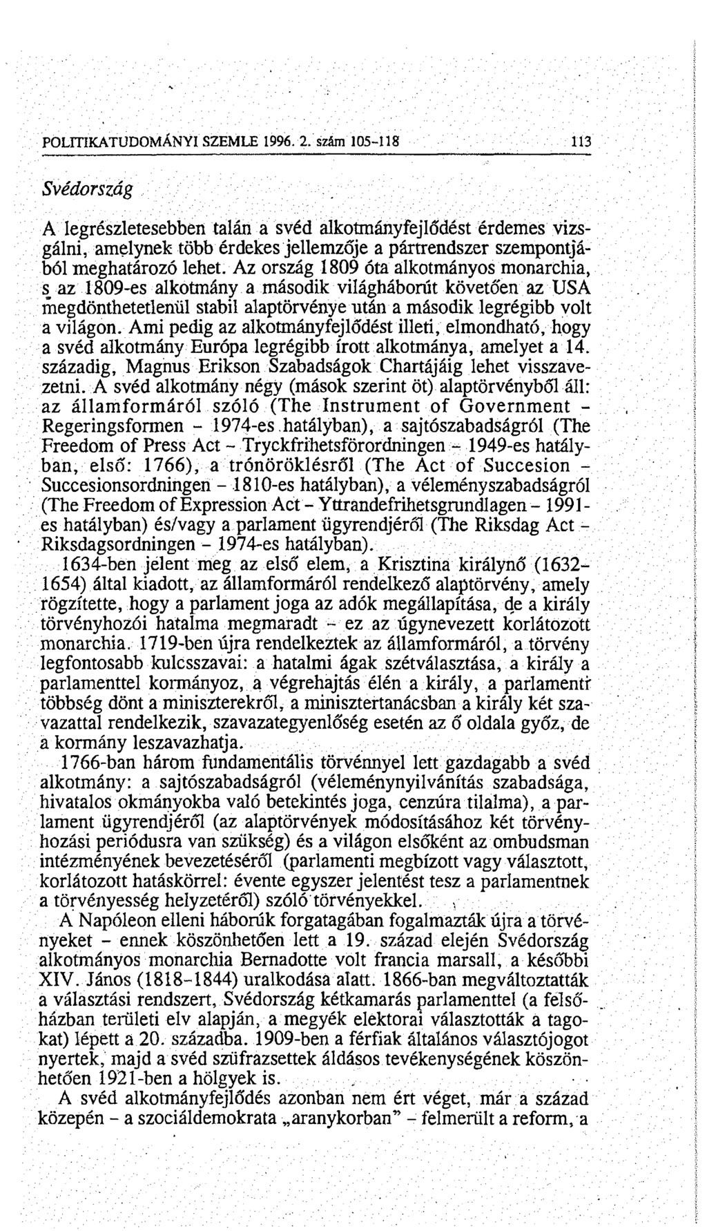 POLITIKATUDOMÁNYI SZEMLE 1996. 2.
