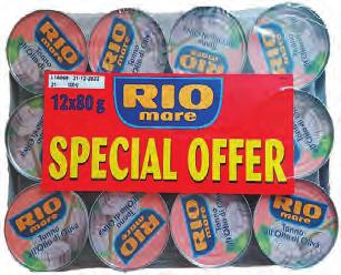 Rio Mare tonhal olívaolajban 80 g x 12 db NeTTÓ/csom.. BRUTTÓ 4648,-/csom.