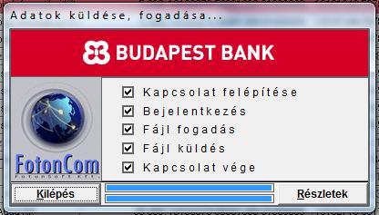 A kommunikáció sikerességéről a program értesíti. Az ablak bezárásához kattintson a Kilépés gombra!