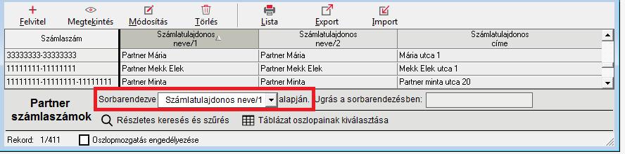 nyomtathatja. A listát a jobb felső sarokban lévő gombra kattintva tudja bezárni.