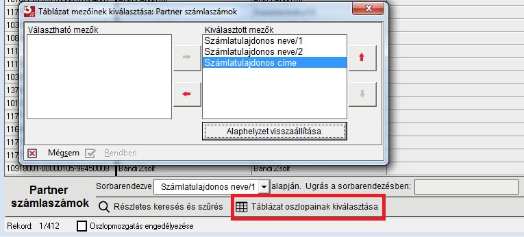 A szűrési és a keresési műveletek együttes alkalmazására is lehetőség van, ilyen esetben mind a Szűrés, mind a Keresés jelölőnégyzeteket be kell jelölnie.