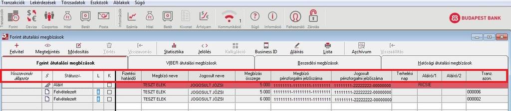 3. Mi jelenik meg a listában? Hogyan módosíthatom a sorrendet? Milyen adatok jelennek meg? Mit jelentenek a jelölések?