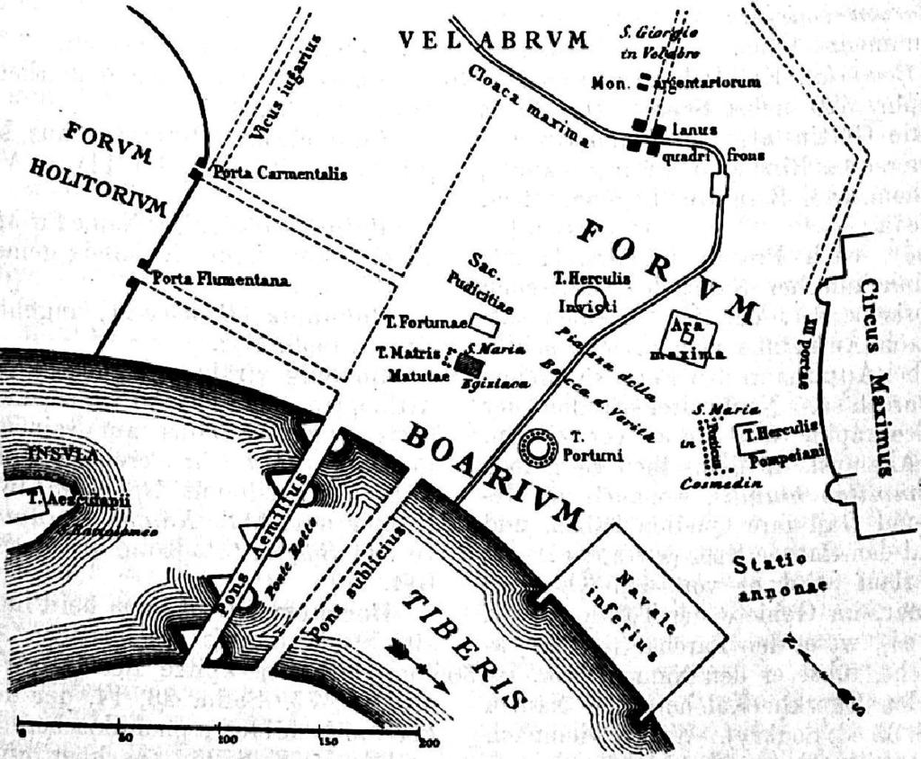 174 Simon H. Viktória Forum Boarium A Forum Boarium (A kép forrása: Wikimedia Commons https://commons.wikimedia.org/wiki/ File:Pauly-Wissowa_III,1,_0573a.jpg utolsó letöltés: 2018. május 1.
