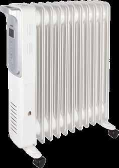 11/T Olajradiátor beépített ventilátoros fűtőtesttel - 3 fűtési fokozat: 1000 W / 1500 W / 2500 W - 13 tagú - színes kijelző -
