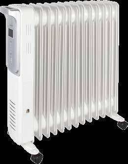 cm 2500 W - 3 olajradiátoros fűtési fokozat: 800 W / 1200 W / - külön kapcsolható ventilátoros PTC fűtőtest (max.