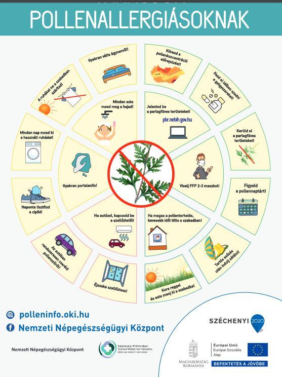 Vezesse tüneteit a pollennaplóban, kövesse azok változását a pollenkoncentráció hatására!