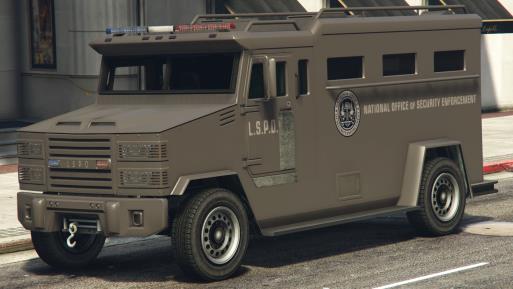 Végsebessége 80 mph, súlya 5500 lbs, tankja 17 gallon, 7,4 másodperc alatt gyorsul 60 mph-ra. Brute Stockade Riot- Az LSPD legerősebb járműve.