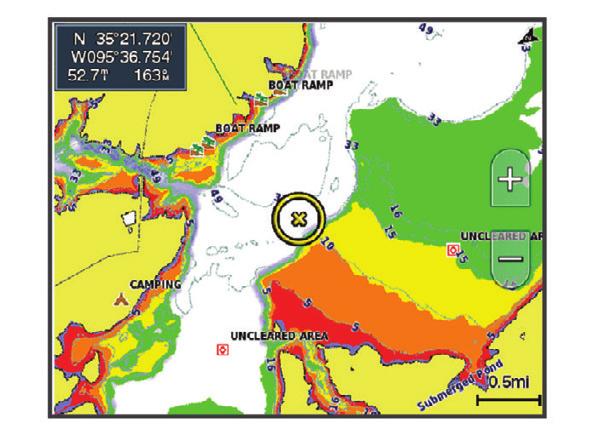 Quickdraw közösségből letöltött térképeket láthatjuk. Recording Offset a halradar mélység és a kontúr rögzítési mélység közötti távolságot adhatjuk meg.