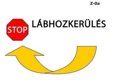 Z0a A típus Kiegészítő tábla Lábhoz kerülés A KV kiadja a kutyának a jelzést, hogy beültetésből a KV-t jobbról kerülje meg.