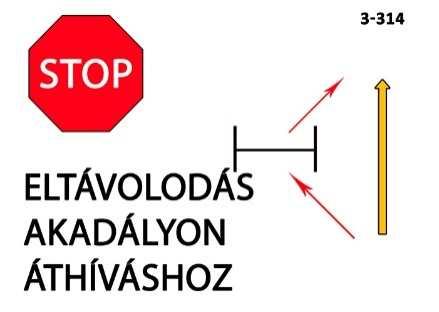 3-313 B típus Akadály - KV mellette Egy egyszerű akadályt kell átugrani (nyitott vagy zárt). Tetszőlegesen a pálya bal vagy jobb oldalán található a feladattábla, kb. 4,5-6 méterre az akadály előtt.