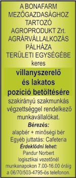 2019. augusztus 1. 5 Á L L Á S Szanyba keresünk nyugdíjas takarító hölgyet helyettesítő munkára, nettó 1.000 Ftos órabérrel. Tel: +36/70/375-7870 (Gála1 Kft) Csatlakozz csapatunkhoz!