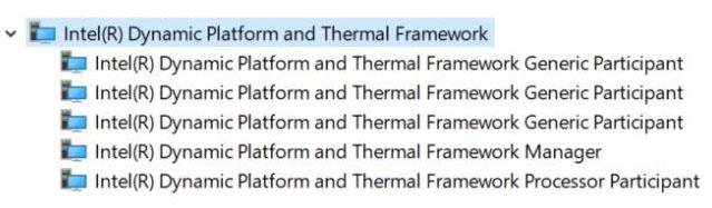 14. táblázat: Intel Dynamic Platform és Thermal Framework Telepítés után Intel Management engine Ellenőrizze, hogy telepítve van-e az Intel Dynamic Platform és a Thermal Framework a számítógépen. 15.